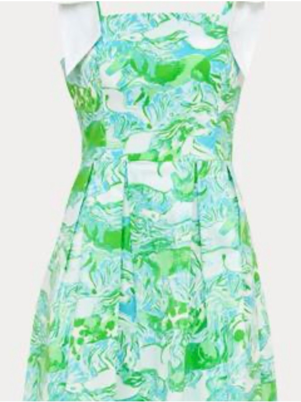 EUC Lilly Pulitzer Green & Blue Marble-Print One-Piece Dress size 10